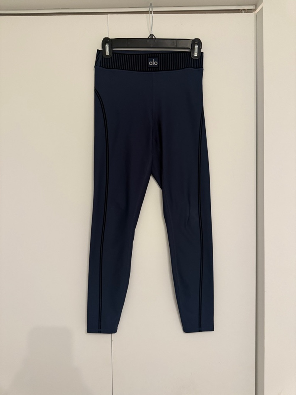 ALO Yoga Navy 7/8 Leggings with Ribbed Waist